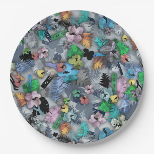 Novelty Construction Hawaiian Print  Paper Plate