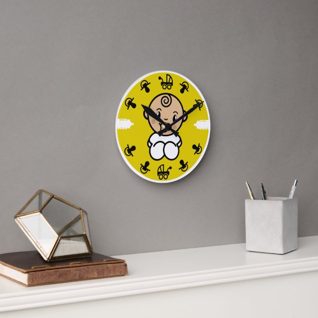 Novelty Cute New Baby Gift  Round Clock (Office)