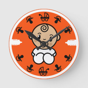 Novelty Cute New Baby Gift Round Clock
