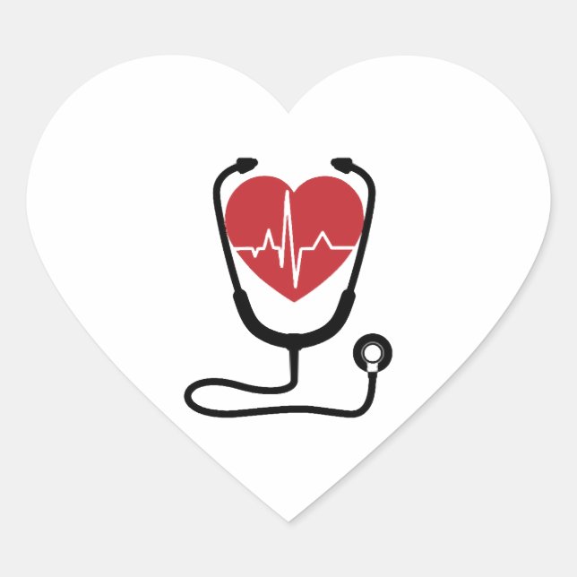 Novelty Doctor Nursing Practitioner Gift Cool  Heart Sticker (Front)