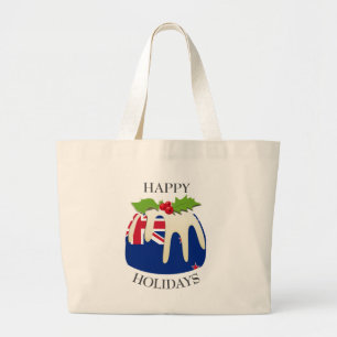 Novelty   Festive Pudding with   NEW ZEALAND FLAG Large Tote Bag