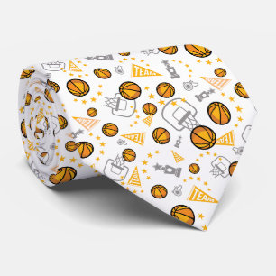 Novelty Golden Basketball Team Neck Tie