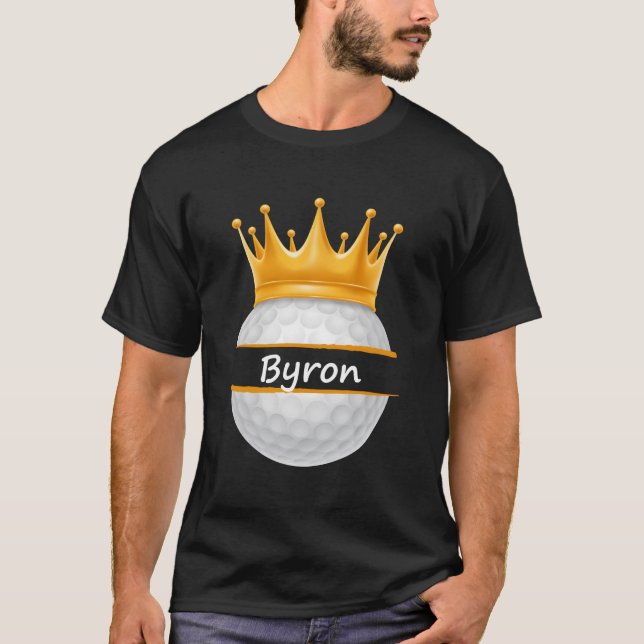 Novelty Golf Personalised Name Byron Sports Dad T-Shirt (Front)
