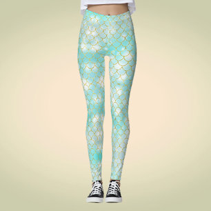 Novelty Halloween Costume Mermaid Scales Pattern Leggings