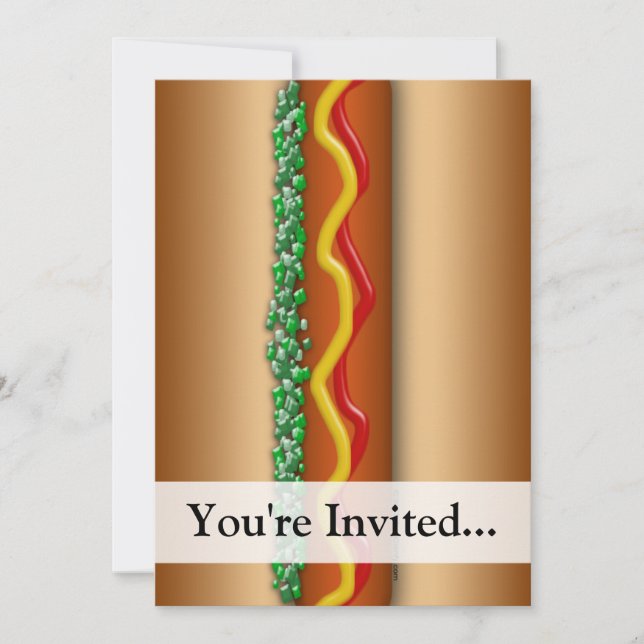 Novelty Hot Dog Graphic Invitation (Front)