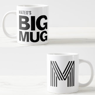 Novelty JumboCup | Custom Name & Initial  Large Coffee Mug