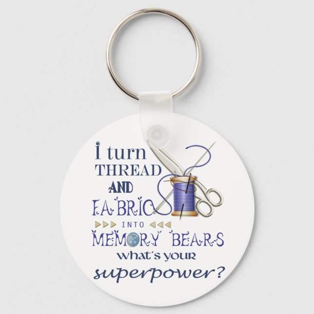 Novelty Key ring for designers of memory bears (Front)