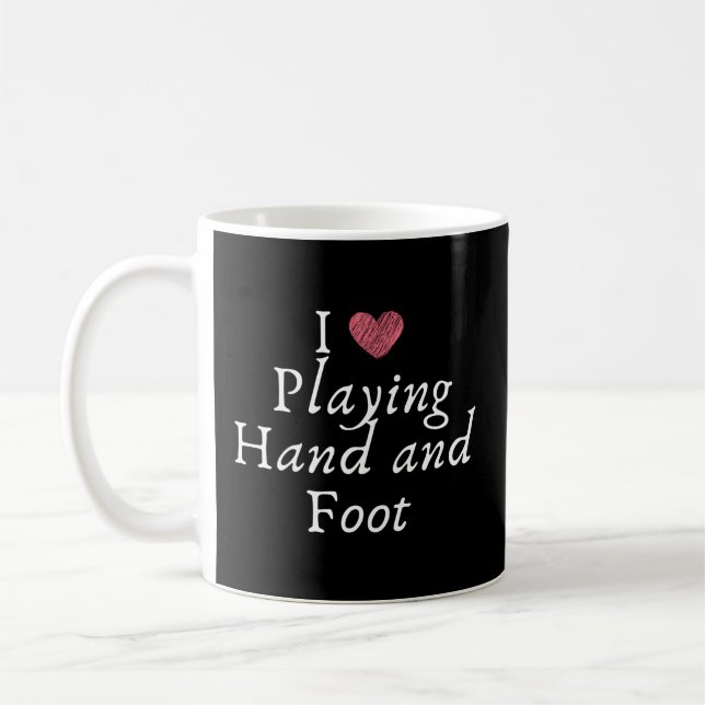 Novelty Love Playing Hand And Foot Card Game Coffee Mug (Left)