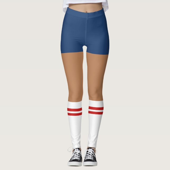 Novelty Nerdy Shorts And Tube Socks Leggings (Front)