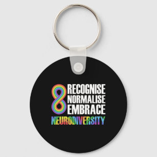 Novelty Neurodiversity Rainbow Infinity Autism Awa Key Ring