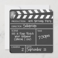 Novelty Personalised Movie Clapperboard Birthday