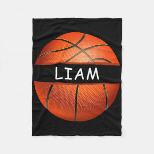 Novelty Personalised Name Liam Sports Bysketbyll Fleece Blanket