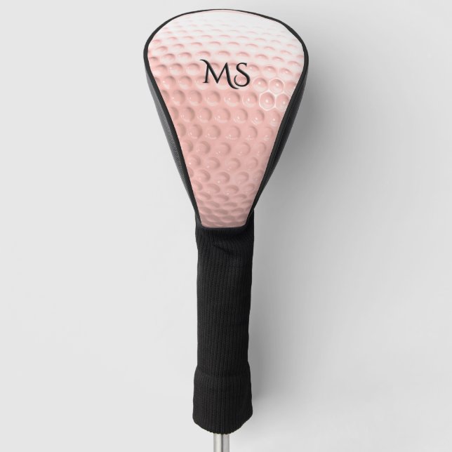 Novelty Pink Golf Ball Personal Monogram Head Cover (Front)