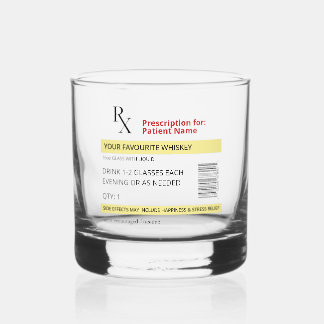 Novelty Prescription Whiskey Glass Customisable