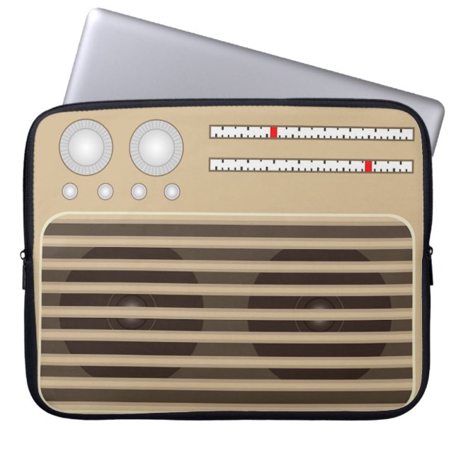 Novelty Retro Radio Effect Laptop Sleeve (Front)