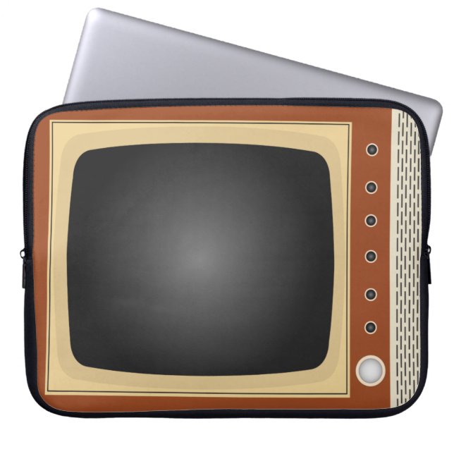 Novelty Retro Television Effect Laptop Sleeve (Front)