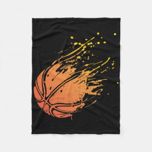 Novelty Silhouette Basketball Gift Graphic For Bal Fleece Blanket