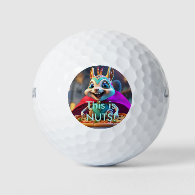 Novelty Squirrel Pizza Nuts Golf Ball (Front)