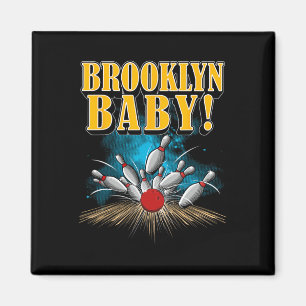 Novelty Ten Pin Brooklyn Baby Funny Bowler And Bow Magnet