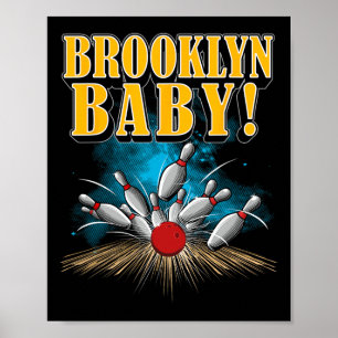 Novelty Ten Pin Brooklyn Baby Funny Bowler And Bow Poster