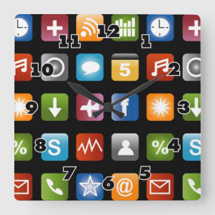 Novelty wall clock   Fun vector app icon graphics