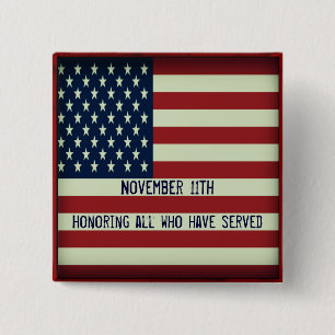 November 11th Button Honouring All Who Have Served