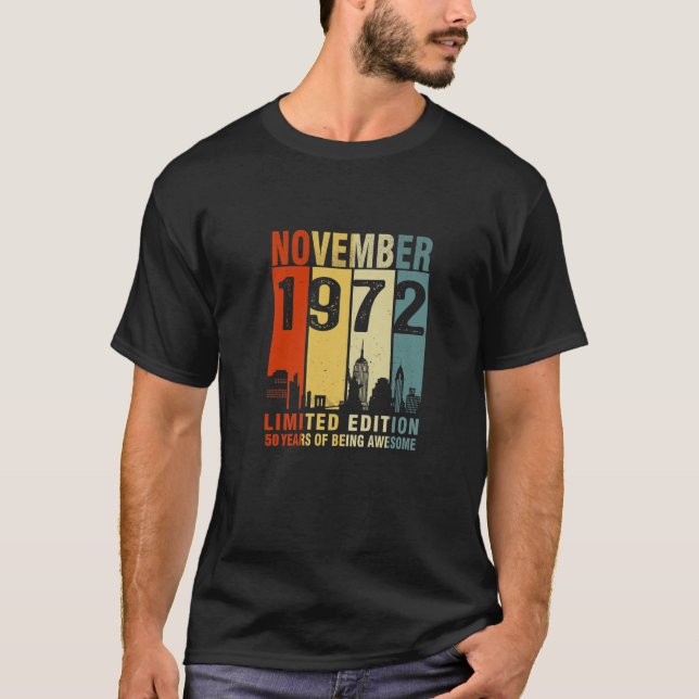 November 1972 Limited Edition 50 Years Of Being Aw T-Shirt (Front)