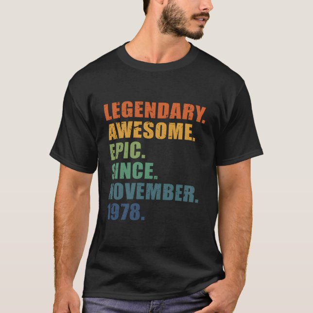 November 1978 45 Years Men Women Anniversary 45Th  T-Shirt (Front)