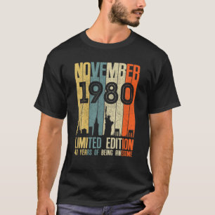 November 1980 T Shirt 40 Year Old Shirt 1980 Birth