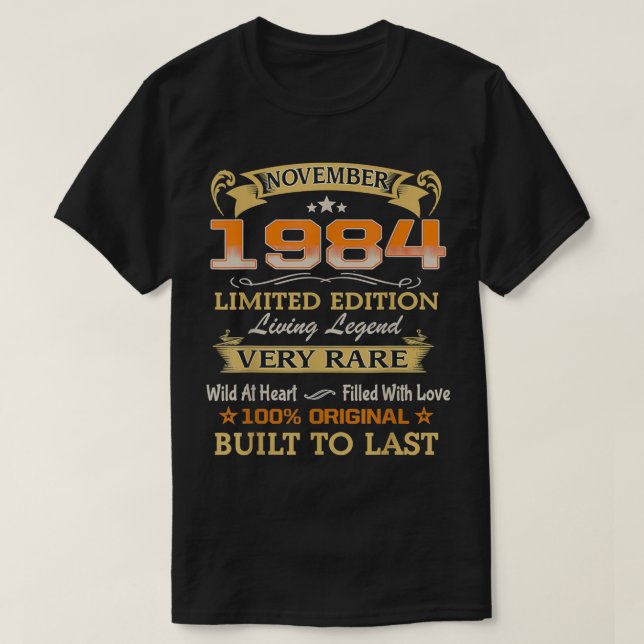 November 1984 Limited Edition Living Legend 37th B T-Shirt (Design Front)