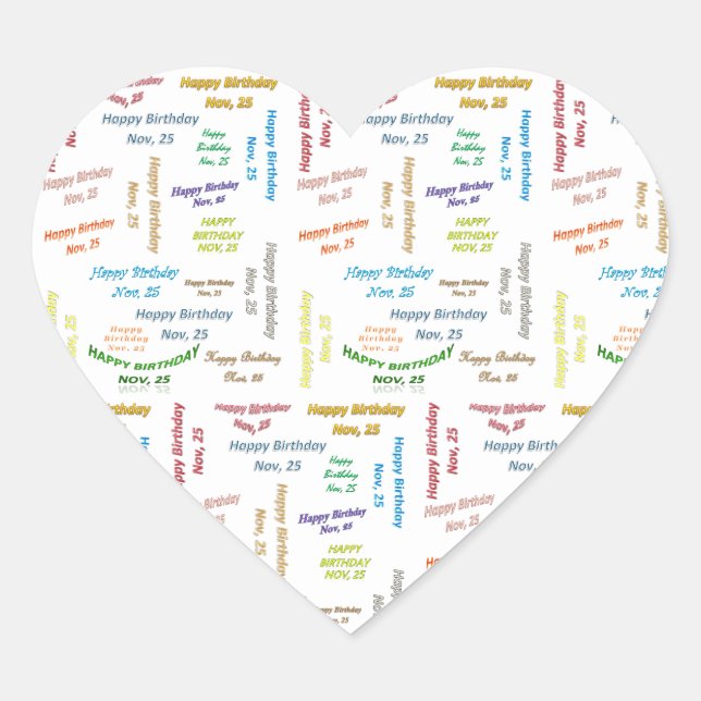 November, 25 Birthday Sticker (Front)