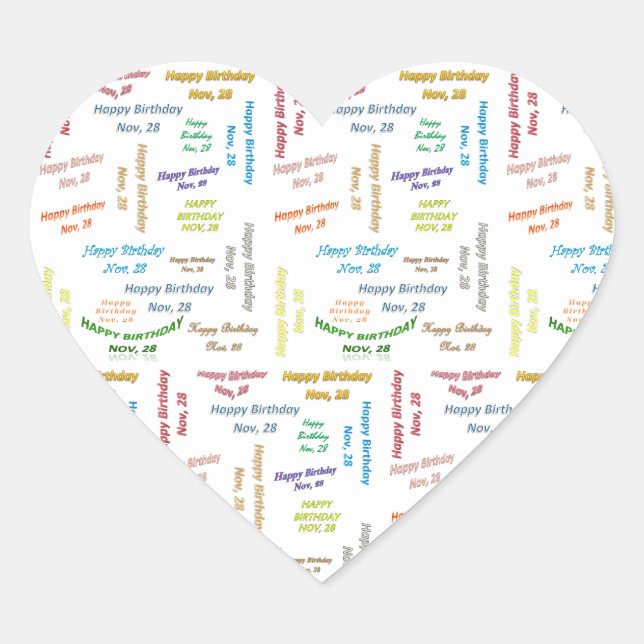 November, 28 Birthday Sticker (Front)