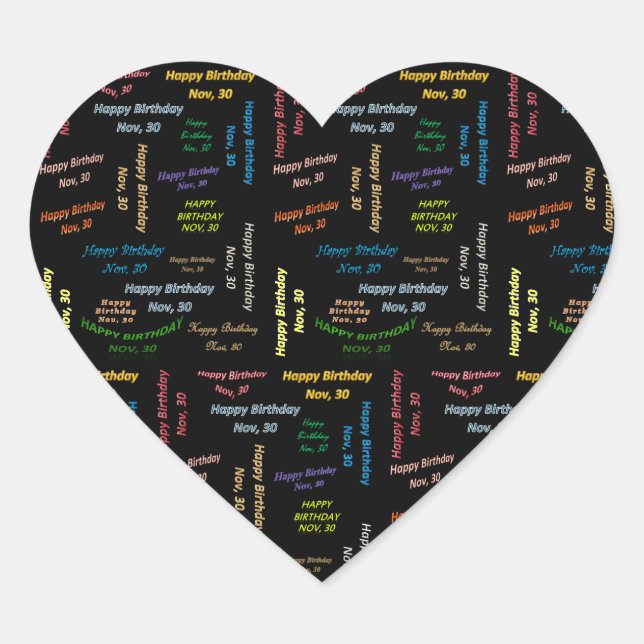 November, 30 Birthday Sticker (Front)