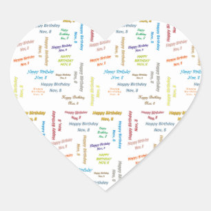 November, 8 Birthday Sticker