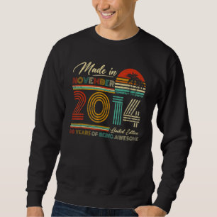 November 8 Year Old Vintage 2014 8th Birthday Sweatshirt