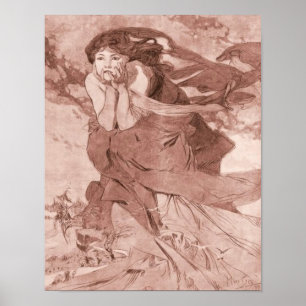 November Art Nouveau Alphonse Mucha Poster