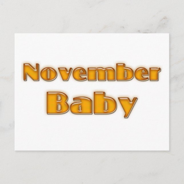 November Baby Postcard (Front)