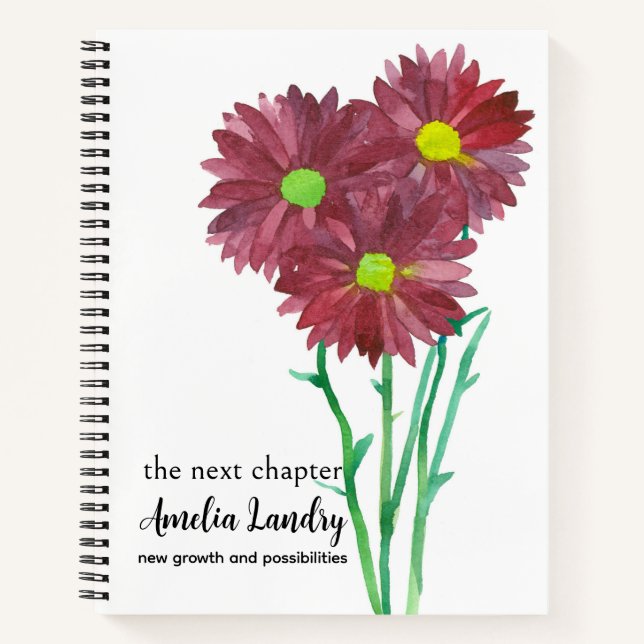November Birth Flower Journal Chrysanthemum Flower (Front)