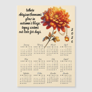 November Birth Flower & Stone Calendar
