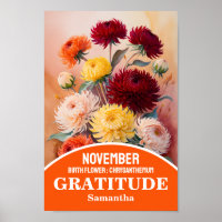 November Birth Month Flower Christian Wall Art