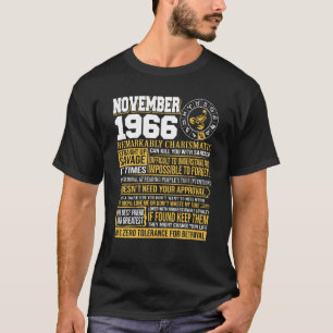 November Birthday Born November Scorpio 1966 Fun T-Shirt