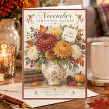 November Birthday Wishes Chrysanthemums Birthday