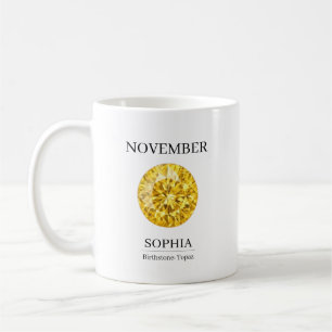 November Birthstone Birthday Name Topaz Coffee Mug