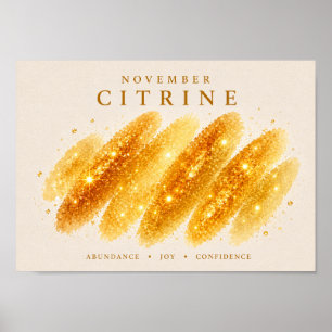 November Birthstone Citrine Art A4 Poster