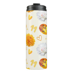 November Birthstone & Flower   Citrine & Chrysanth Thermal Tumbler