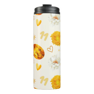 November Birthstone & Flower   Watercolor Thermal Tumbler