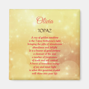 November Birthstone Topaz design  Magnet