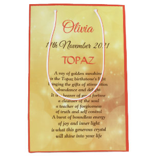 November Birthstone Topaz design Medium Gift Bag