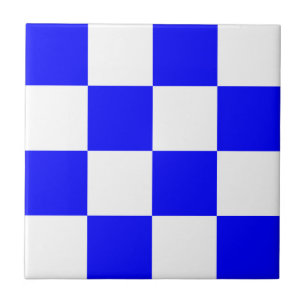 NOVEMBER Blue White Chequered Square Tile