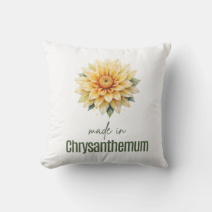 November Chrysanthemu Birth Flower Flat Thank You  Cushion